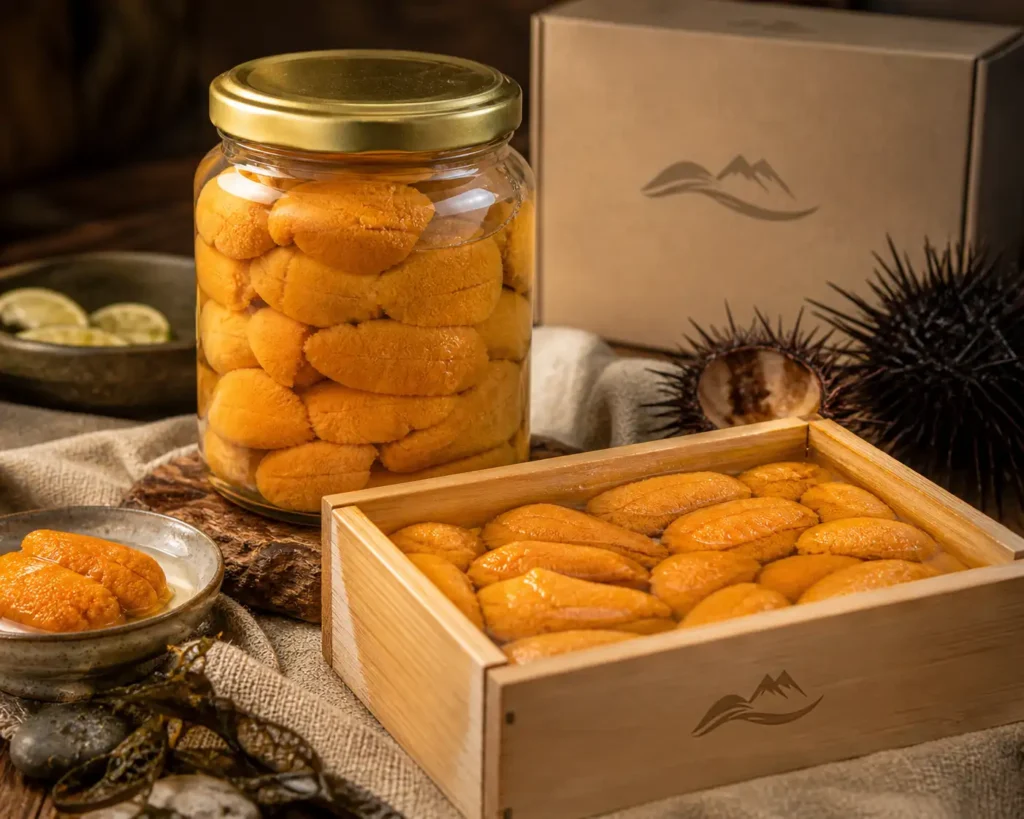 Lenguas de erizo fresco en salmuera